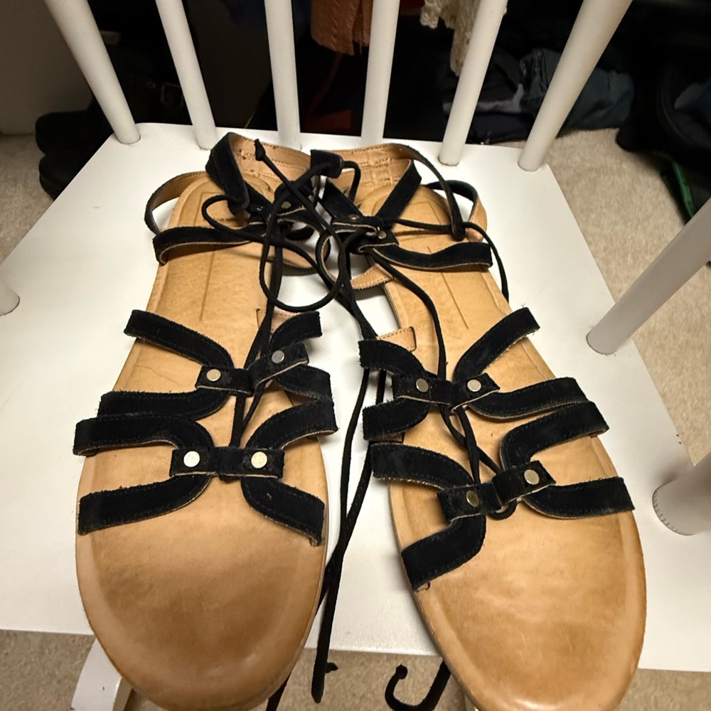 Black and Tan Dolce Vita Wrap Women's Sandals
